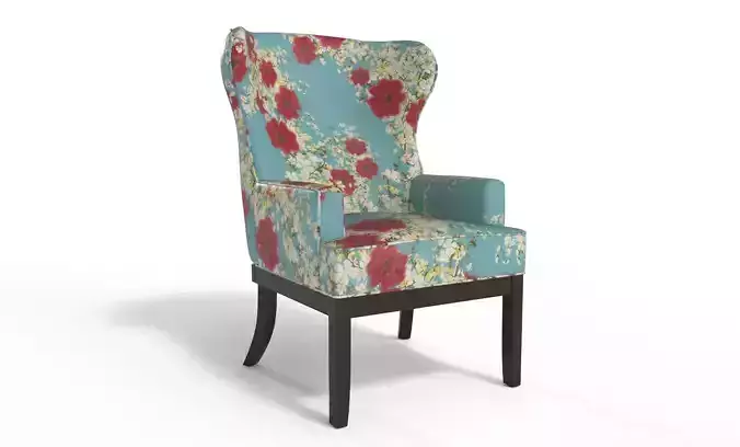 Wingback floral chair