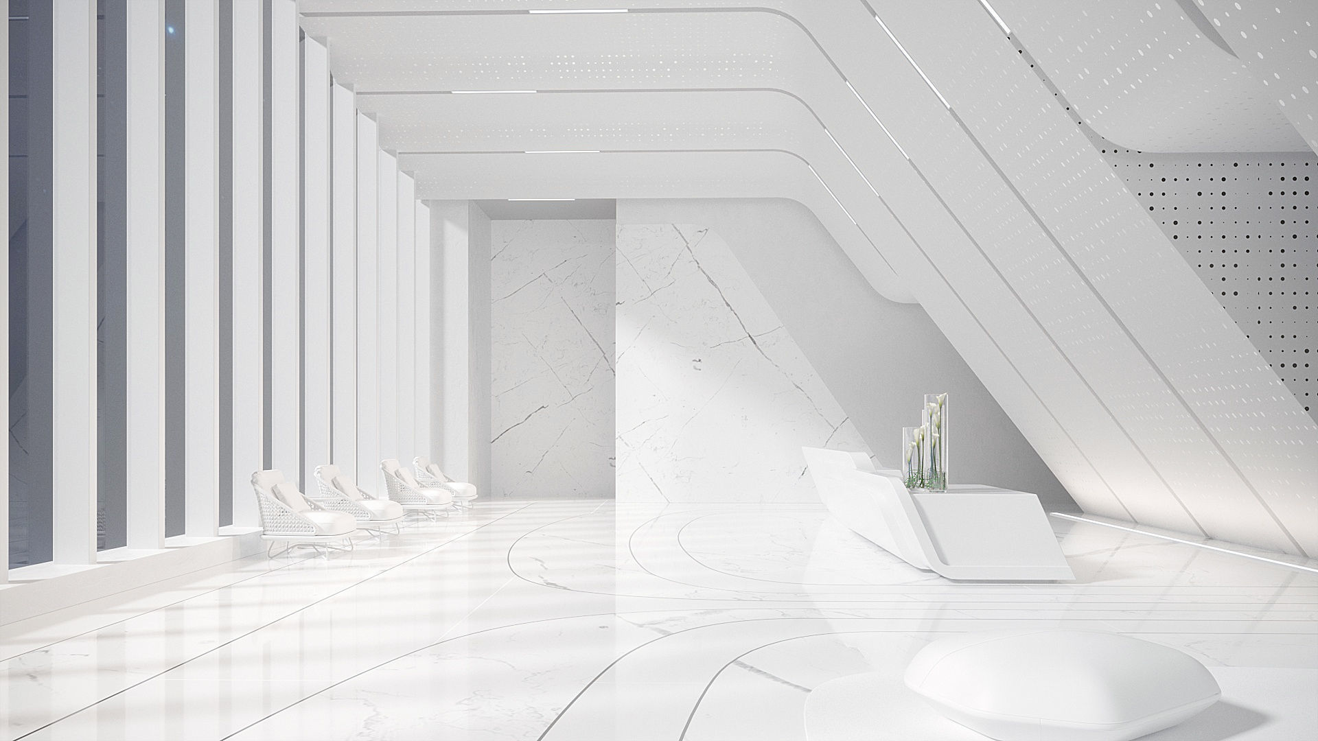 Sci-fi white interior 03 3D model_3
