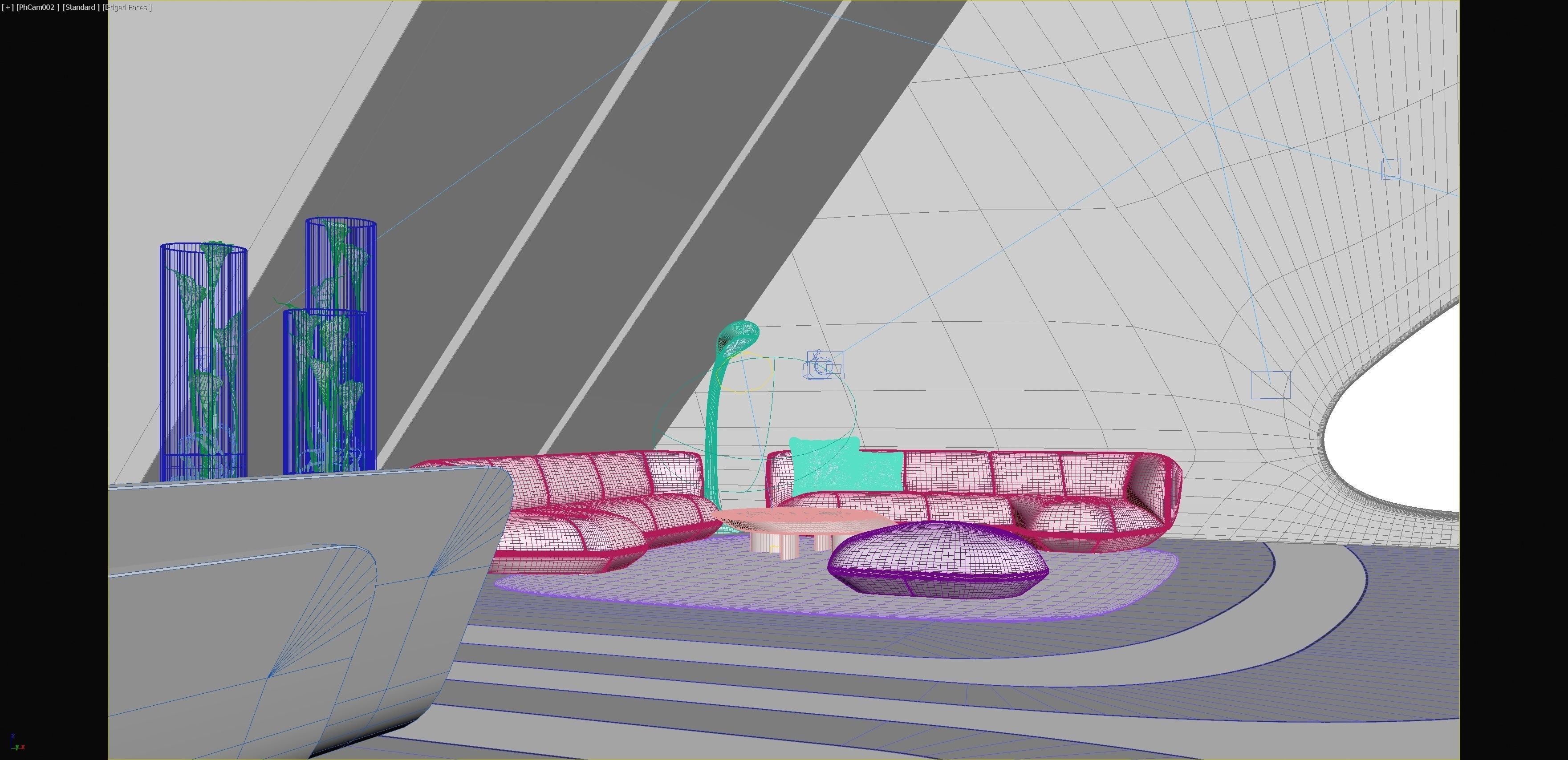 Sci-fi white interior 03 3D model_6