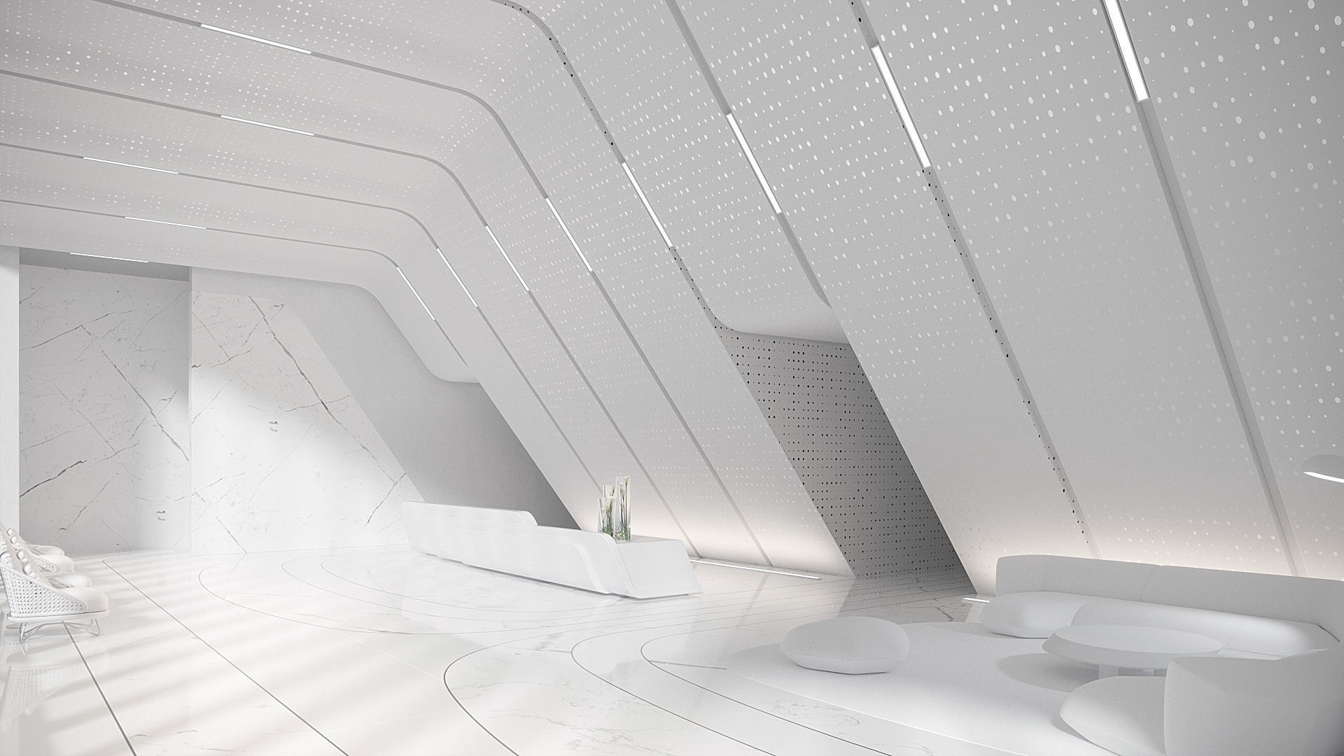 Sci-fi white interior 03 3D model_5