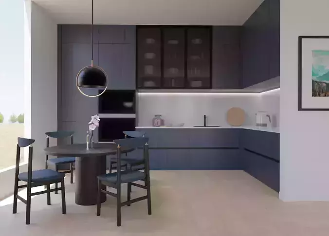 Kitchen 2 modern and dining room