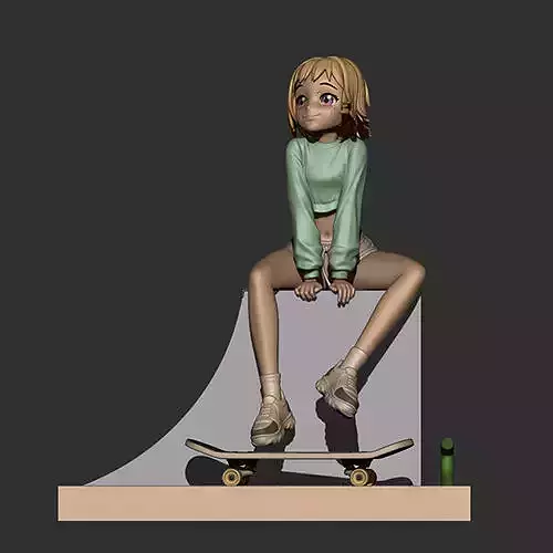 Skateboard Girl Figure