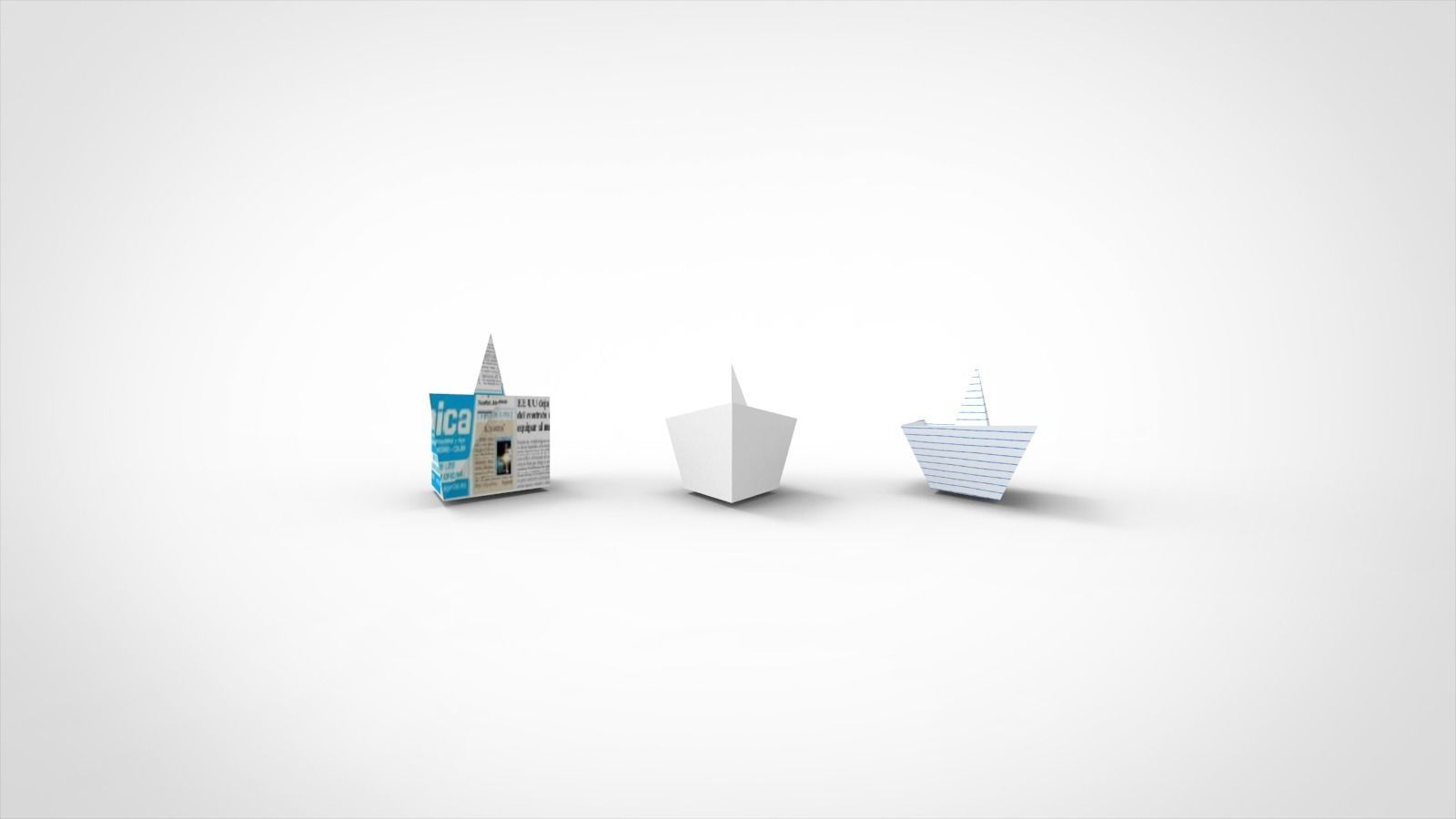 Paper Boat 3D model_1