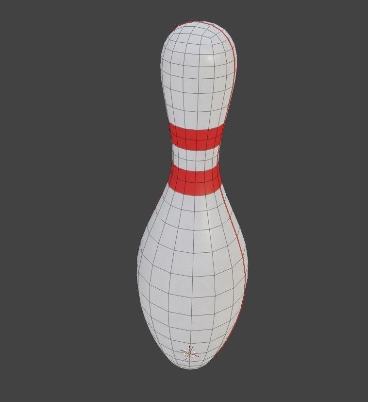 Low Poly Bowling Pin Low-poly 3D model_4