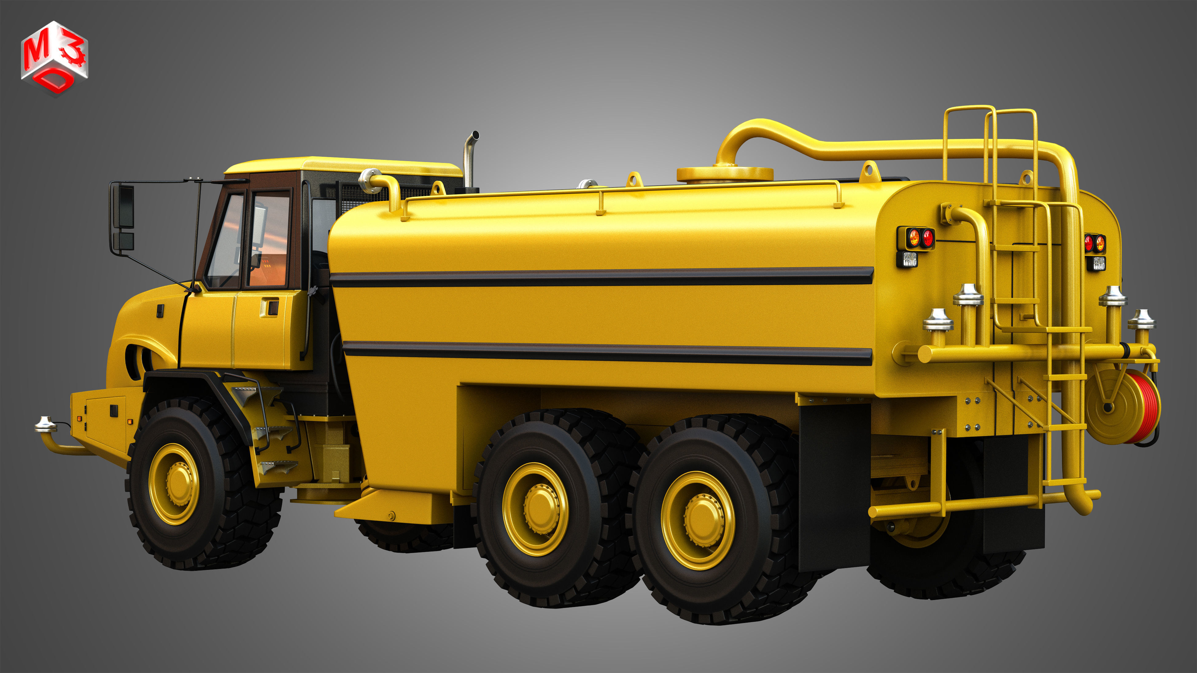  JD - 300D II Articulated Dump - Water Tanker Trucks 2 in 1 3D Model Collection_8