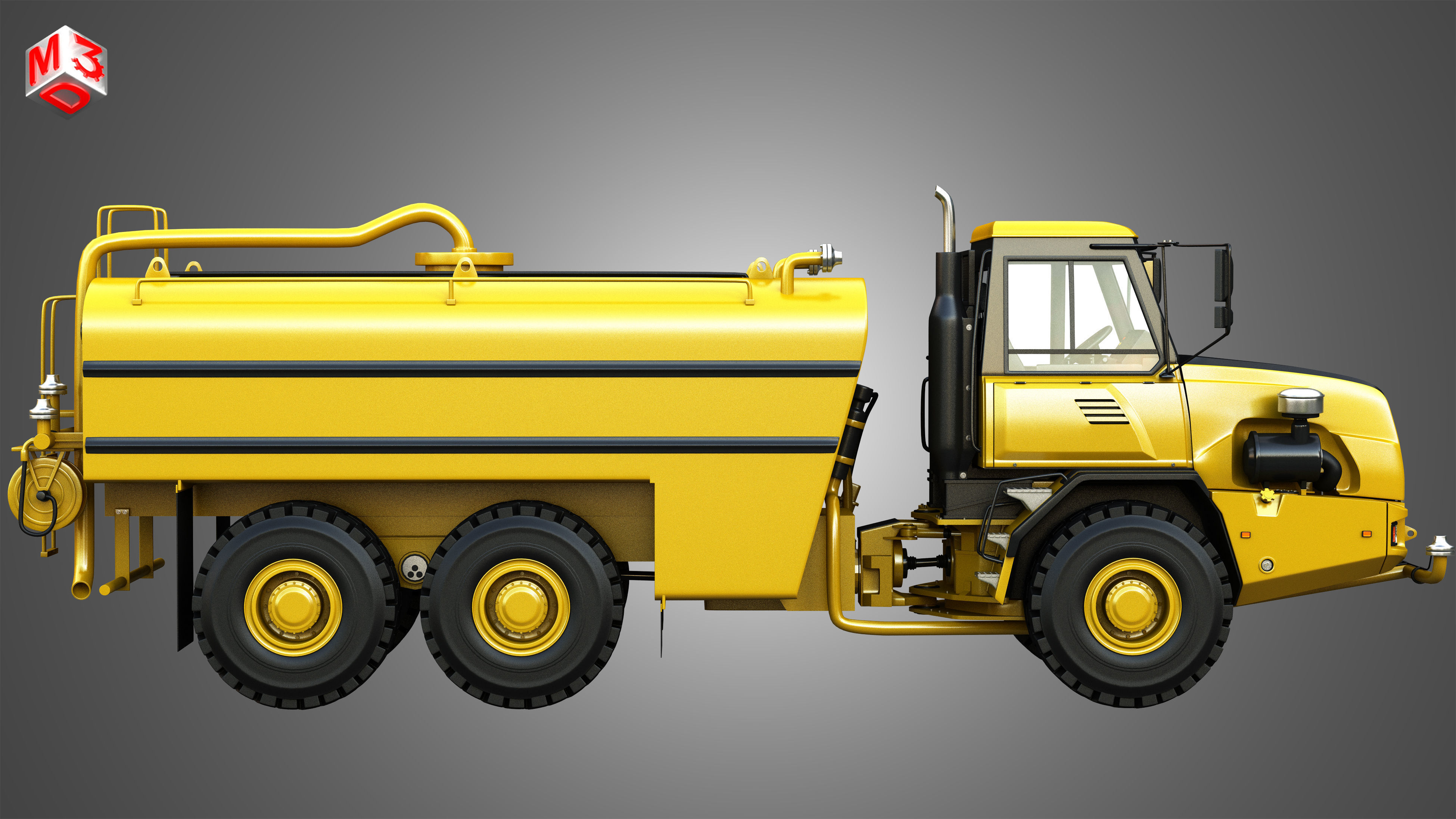  JD - 300D II Articulated Dump - Water Tanker Trucks 2 in 1 3D Model Collection_12