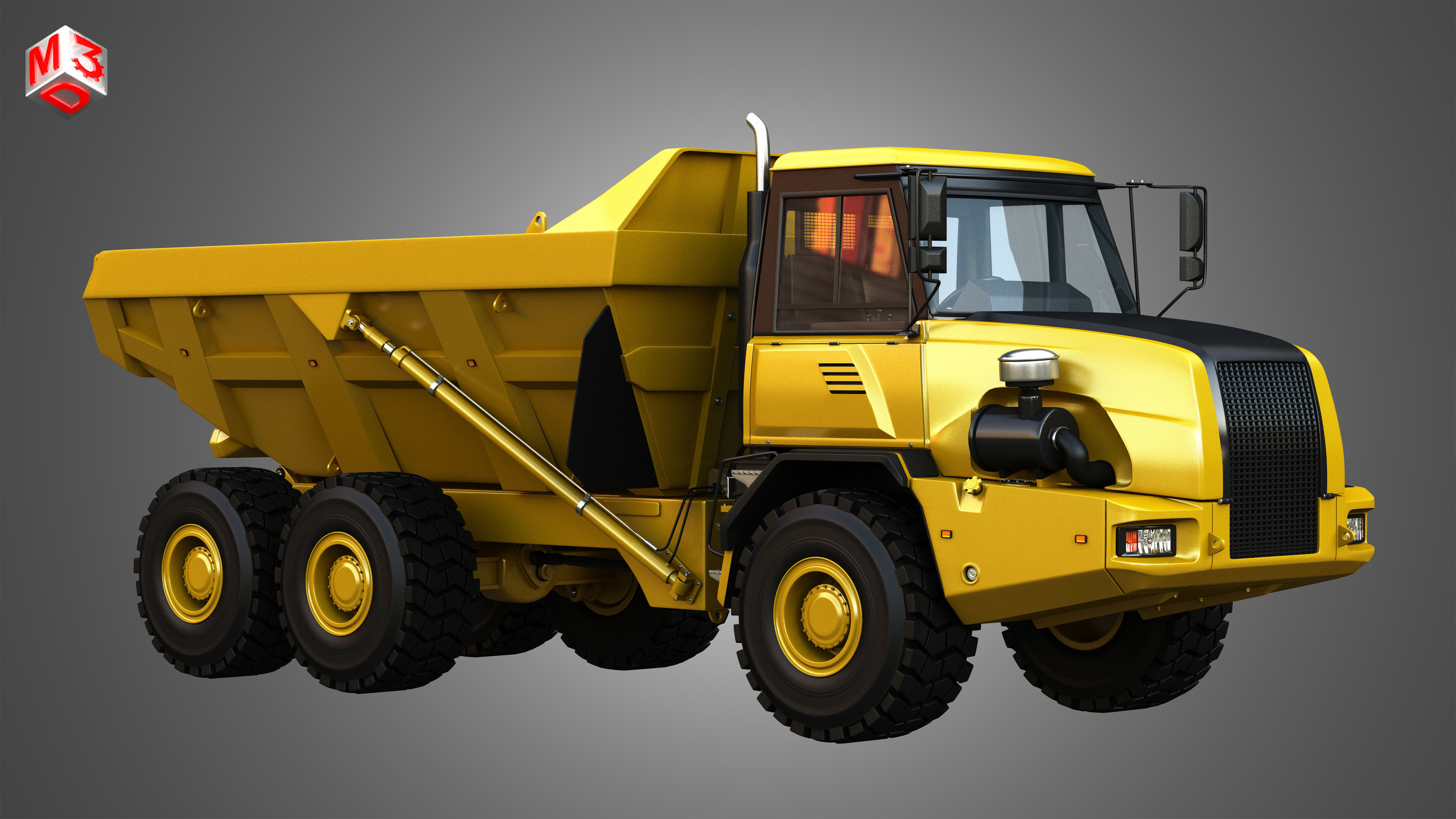  JD - 300D II Articulated Dump - Water Tanker Trucks 2 in 1 3D Model Collection_5