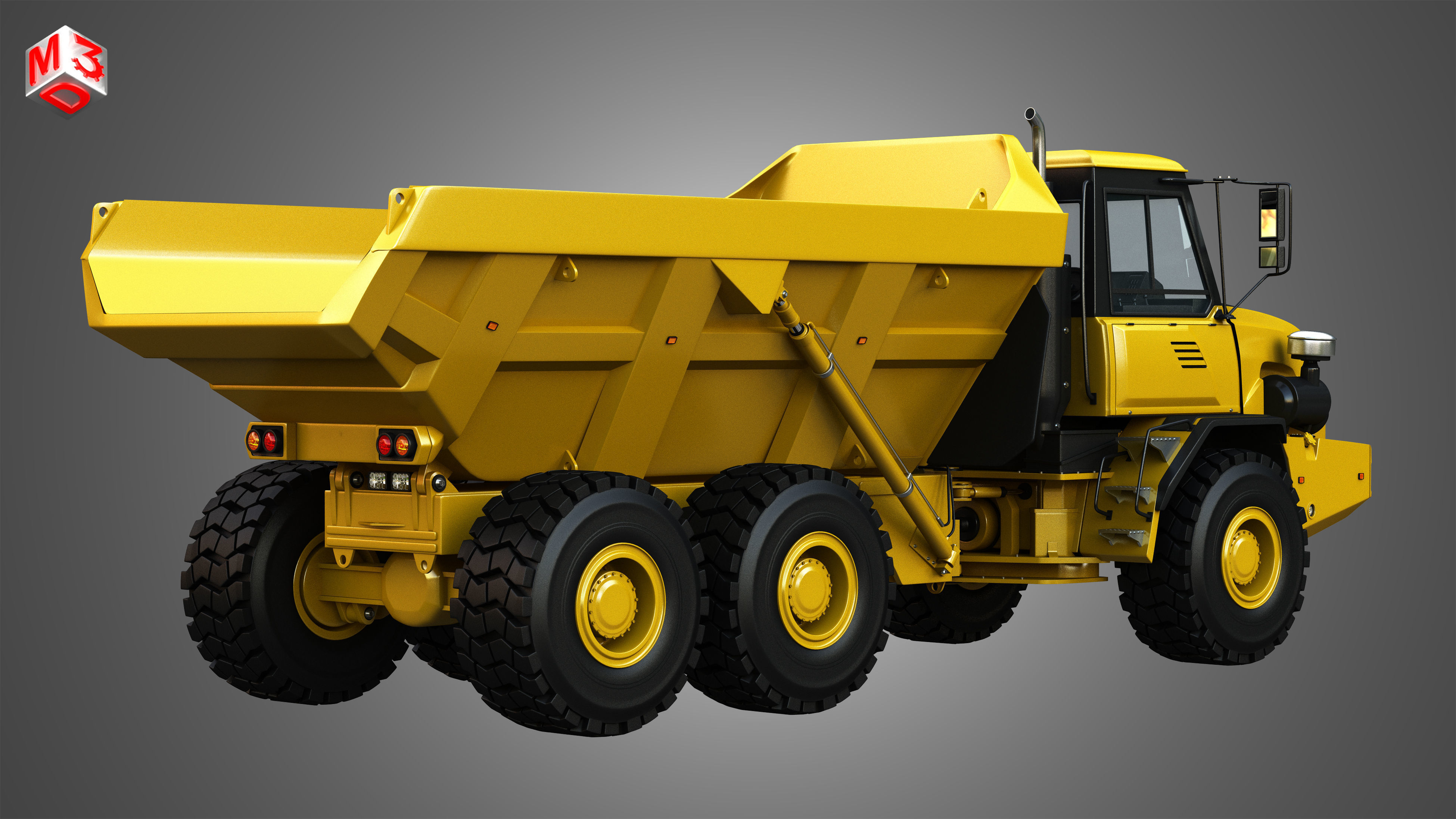  JD - 300D II Articulated Dump - Water Tanker Trucks 2 in 1 3D Model Collection_3