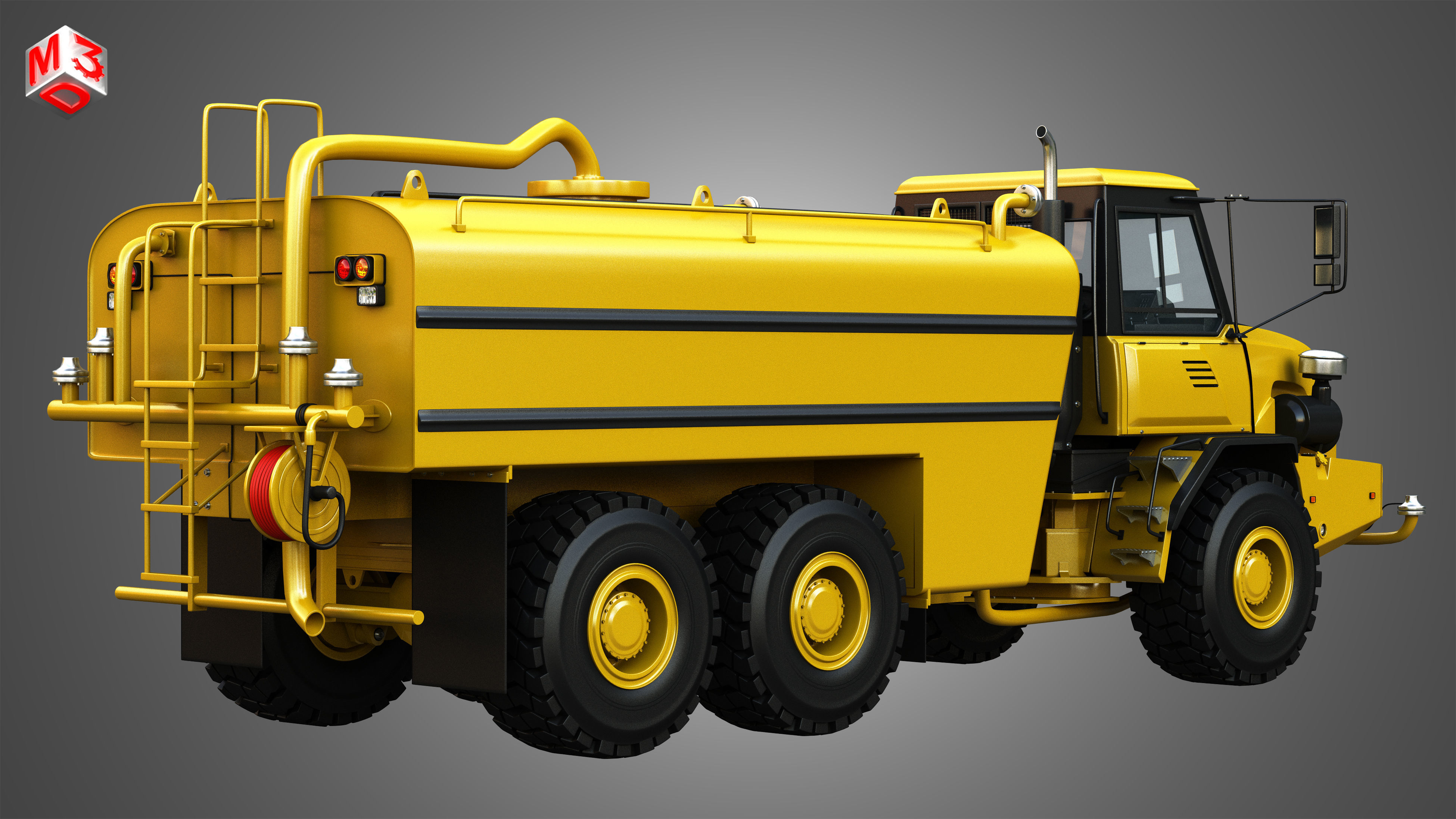  JD - 300D II Articulated Dump - Water Tanker Trucks 2 in 1 3D Model Collection_4