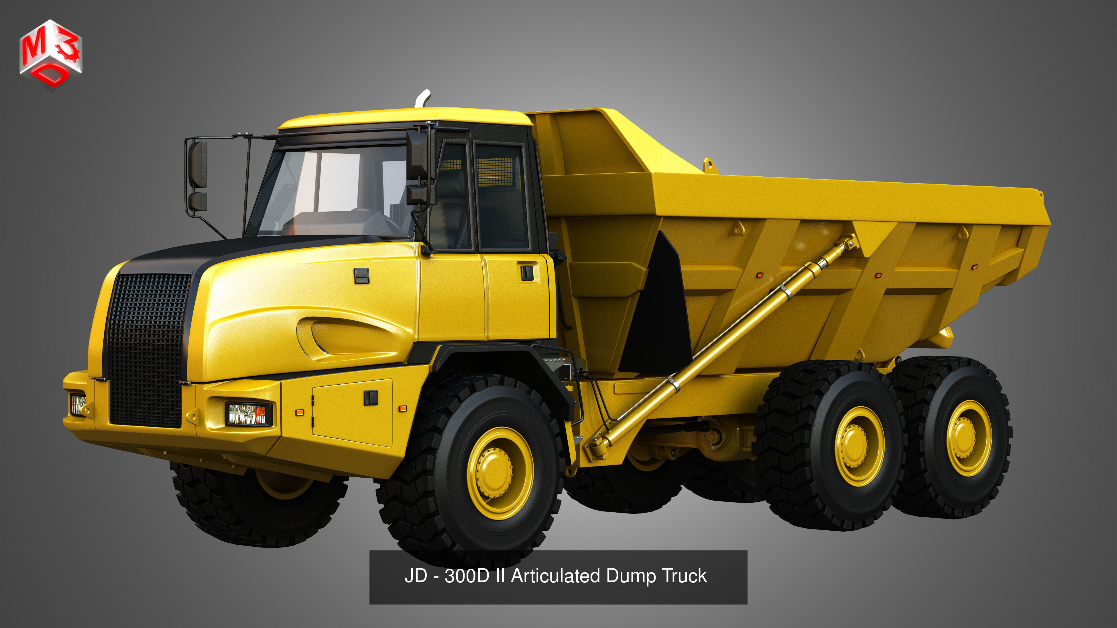  JD - 300D II Articulated Dump - Water Tanker Trucks 2 in 1 3D Model Collection_1