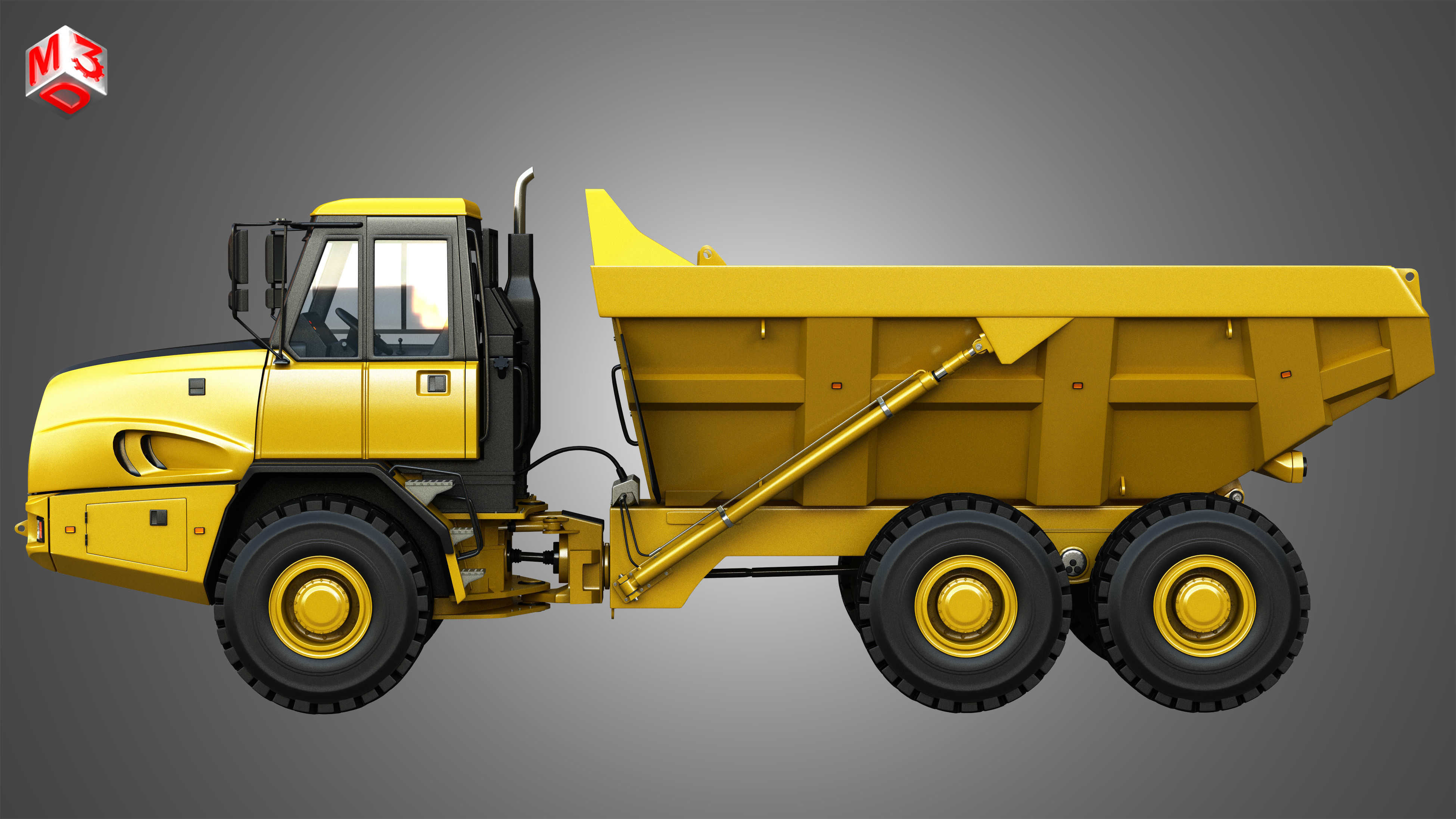  JD - 300D II Articulated Dump - Water Tanker Trucks 2 in 1 3D Model Collection_9