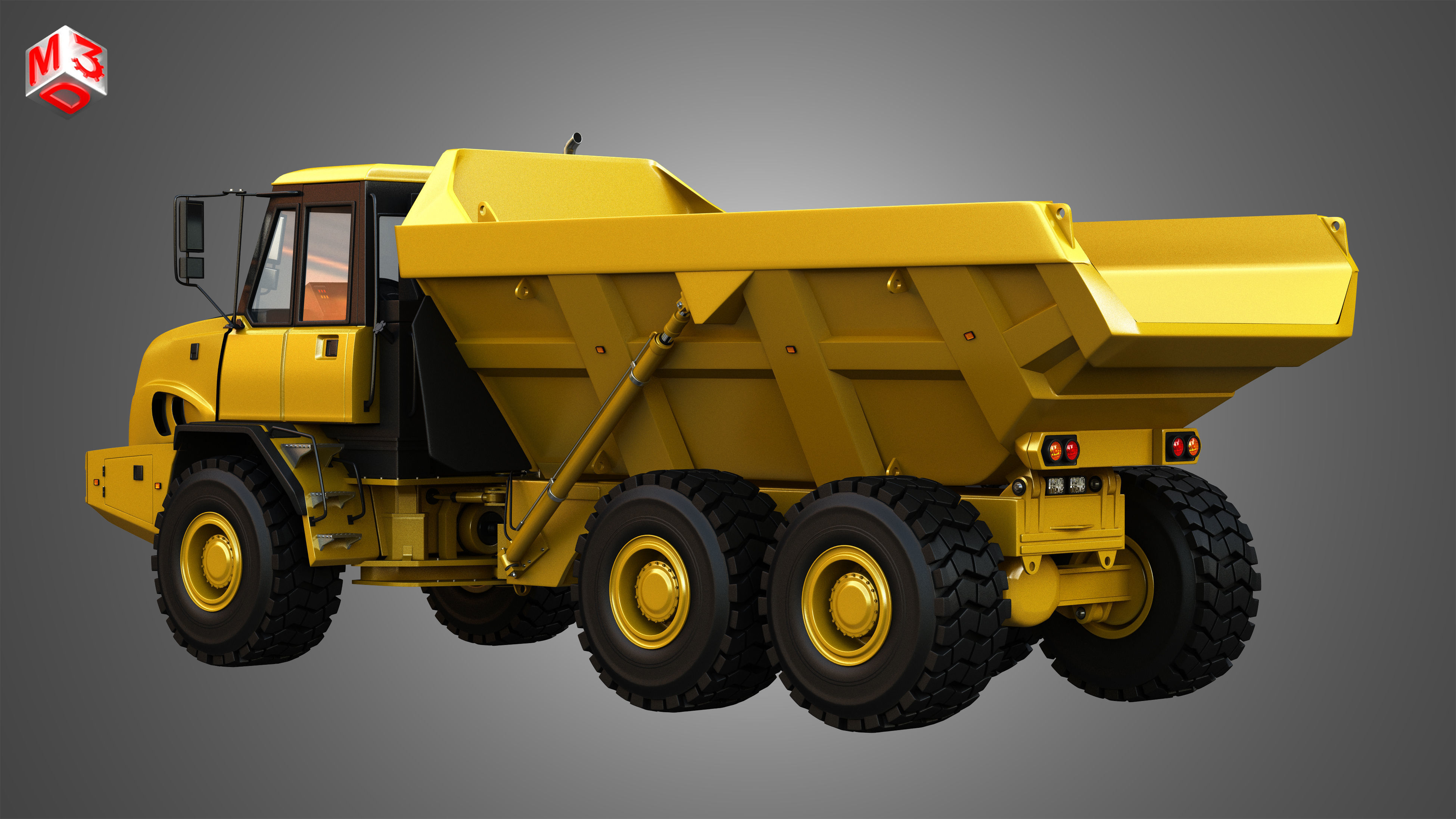  JD - 300D II Articulated Dump - Water Tanker Trucks 2 in 1 3D Model Collection_7