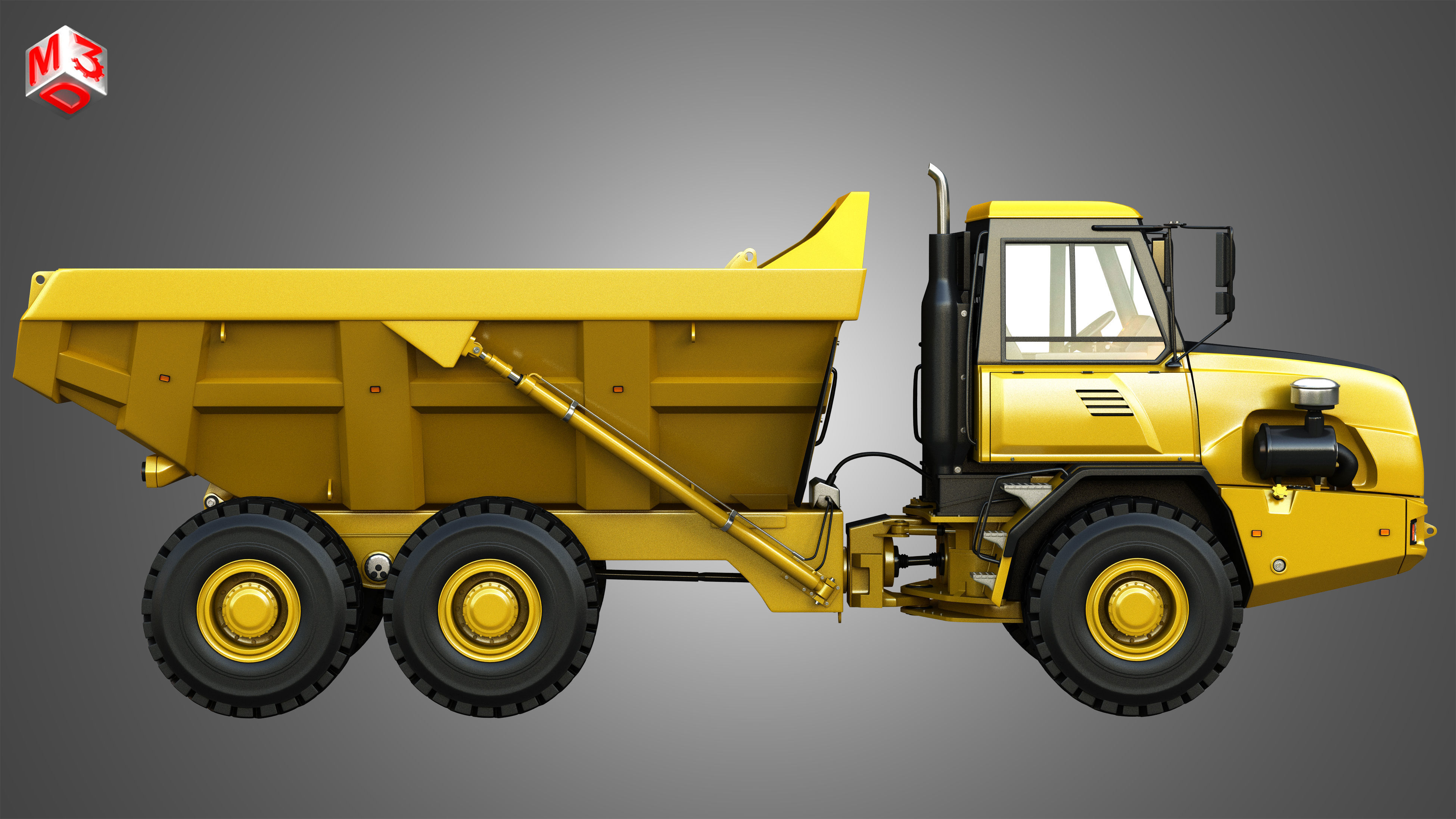  JD - 300D II Articulated Dump - Water Tanker Trucks 2 in 1 3D Model Collection_11
