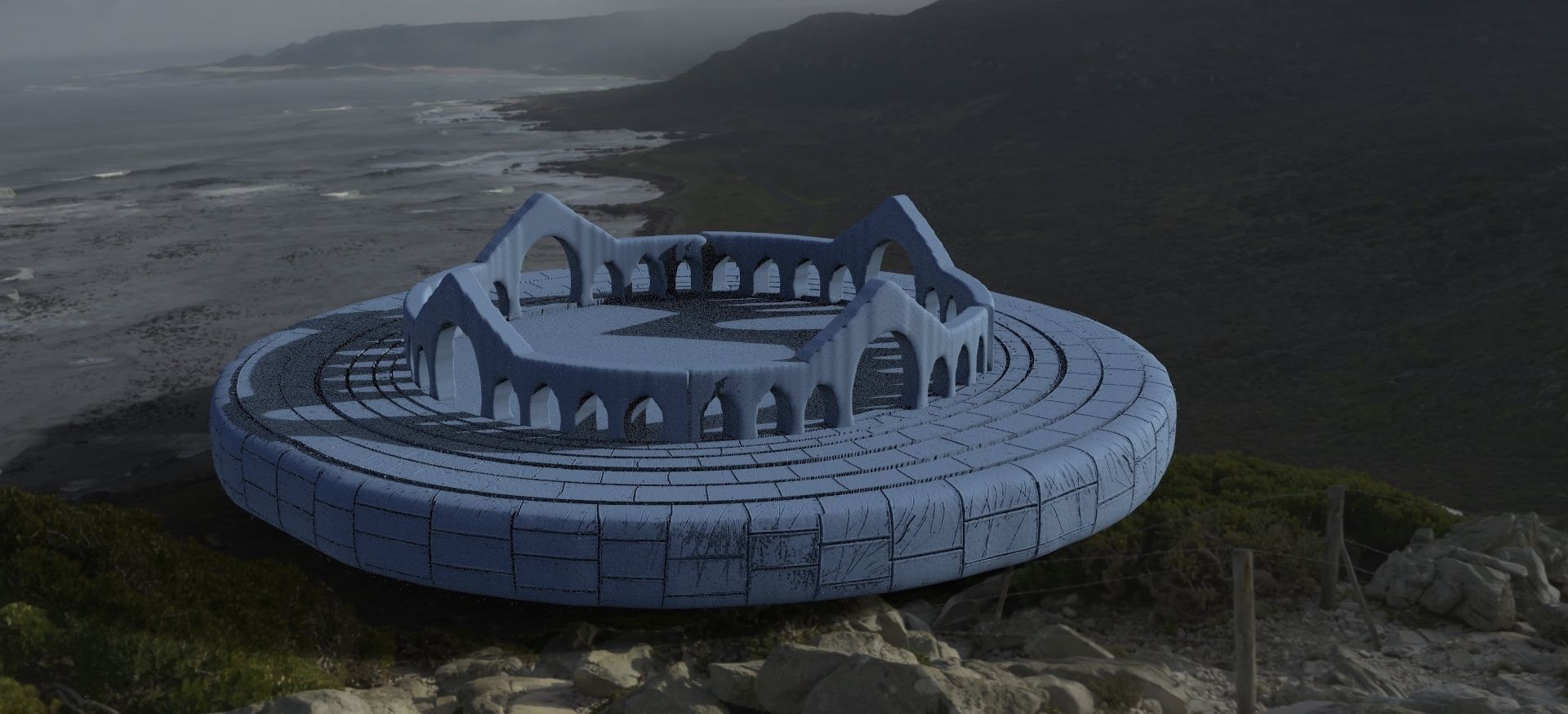 Arena Druid cult model 3D model_2