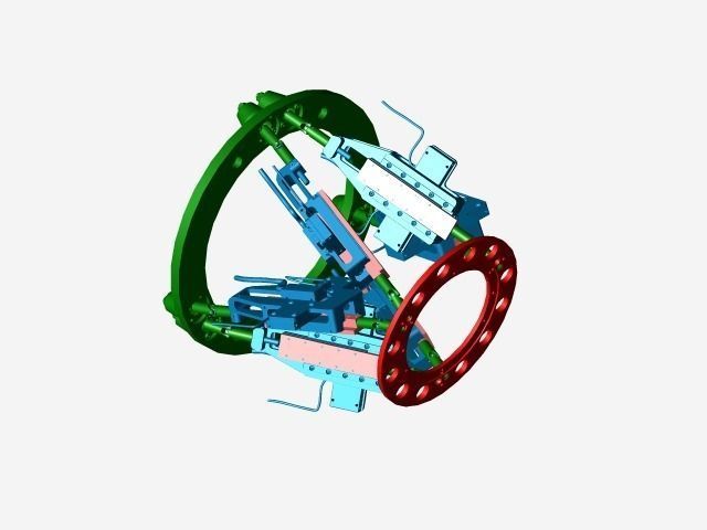 Stewart platform 3D model_8