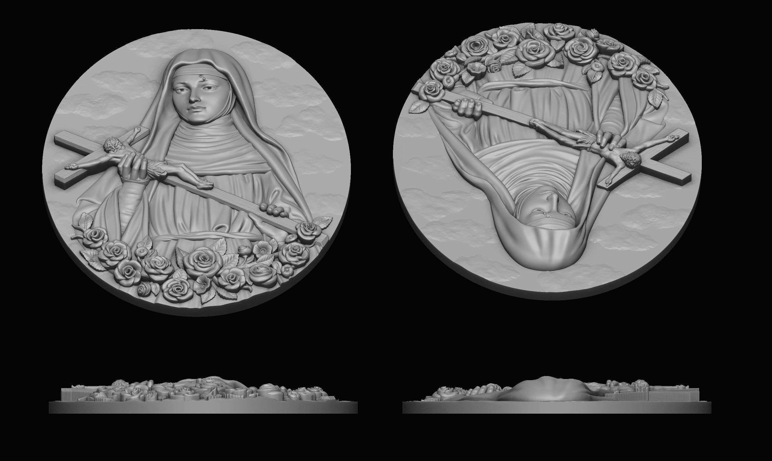 SAINT RITA Two Thickness Variants 3D print model_3