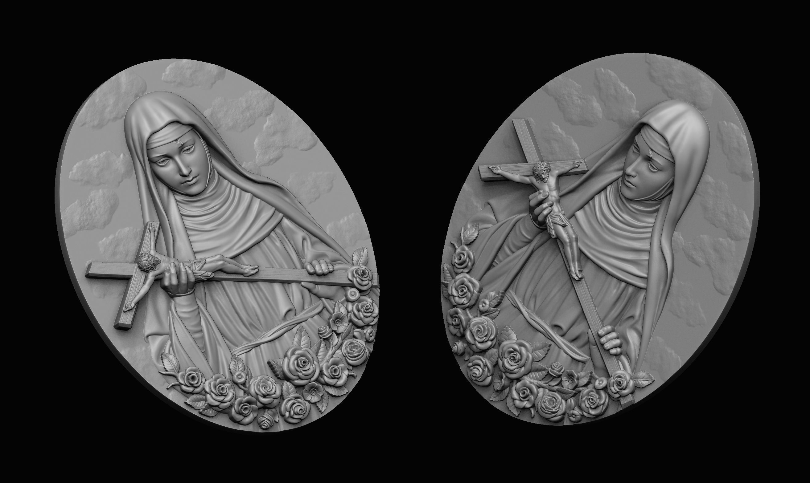 SAINT RITA Two Thickness Variants 3D print model_5