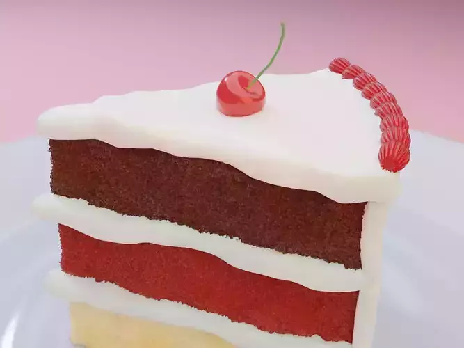 Yummy cake slice 3D model