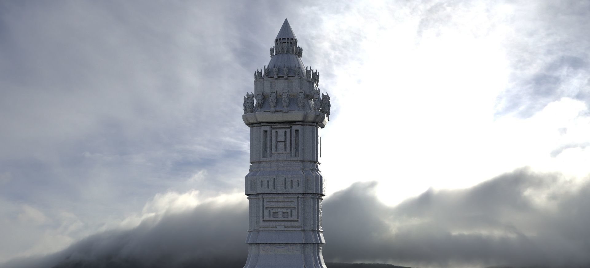 Ancient Tower Fantasy 3D model_1