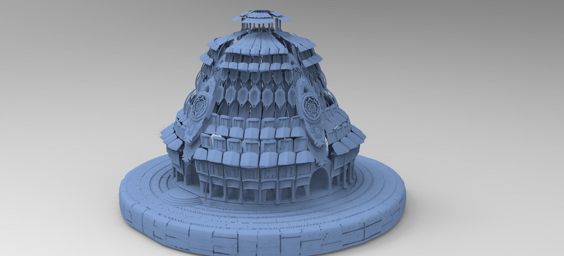 Ancient colosseum Temple Druid 3D model_2