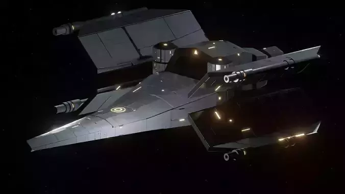Hunter VI Spaceship Low-poly 3D model