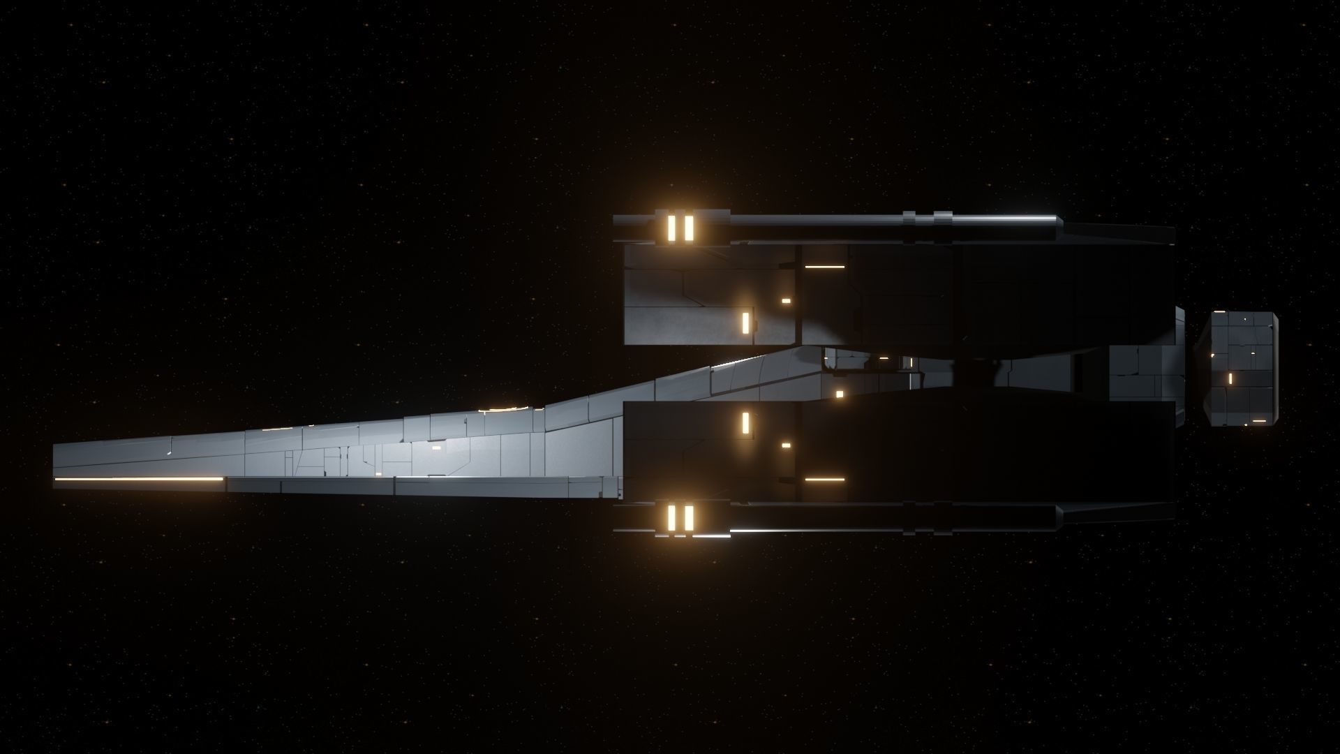 Hunter VI Spaceship Low-poly 3D model_13