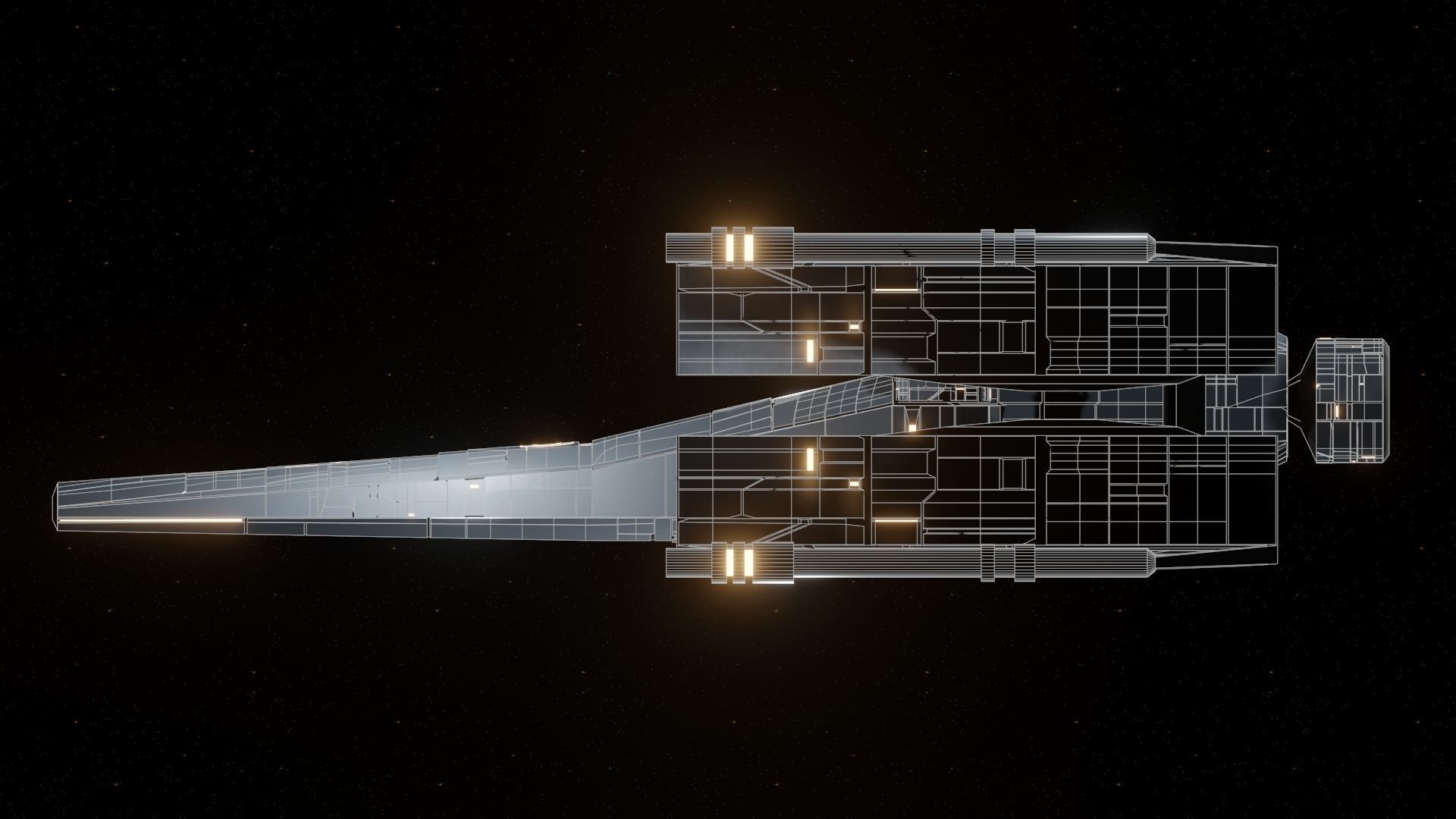 Hunter VI Spaceship Low-poly 3D model_14