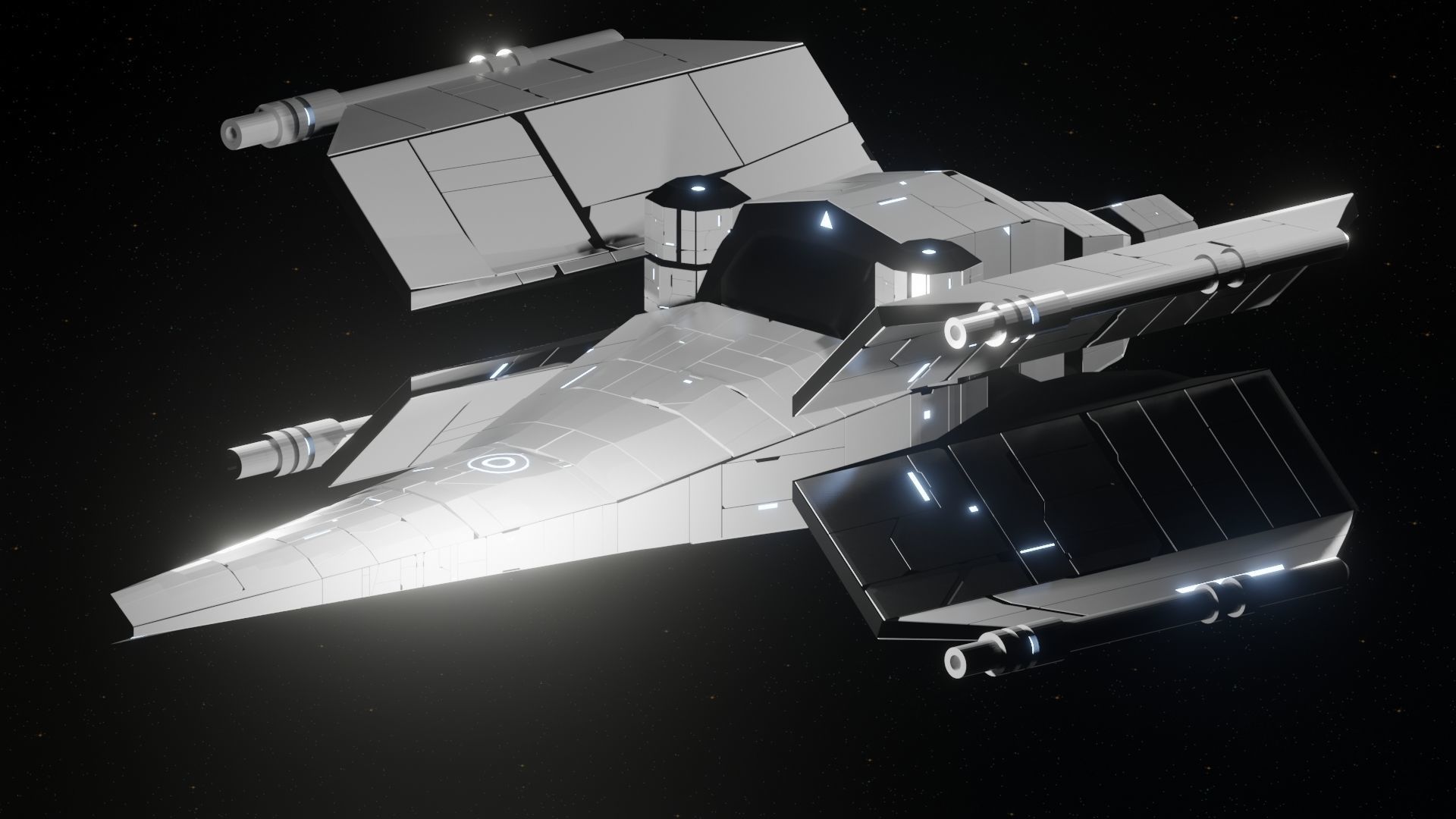 Hunter VI Spaceship Low-poly 3D model_2