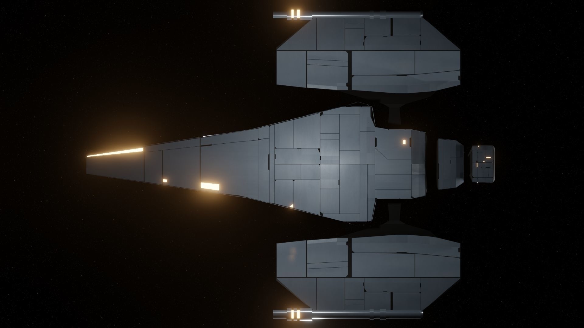 Hunter VI Spaceship Low-poly 3D model_17