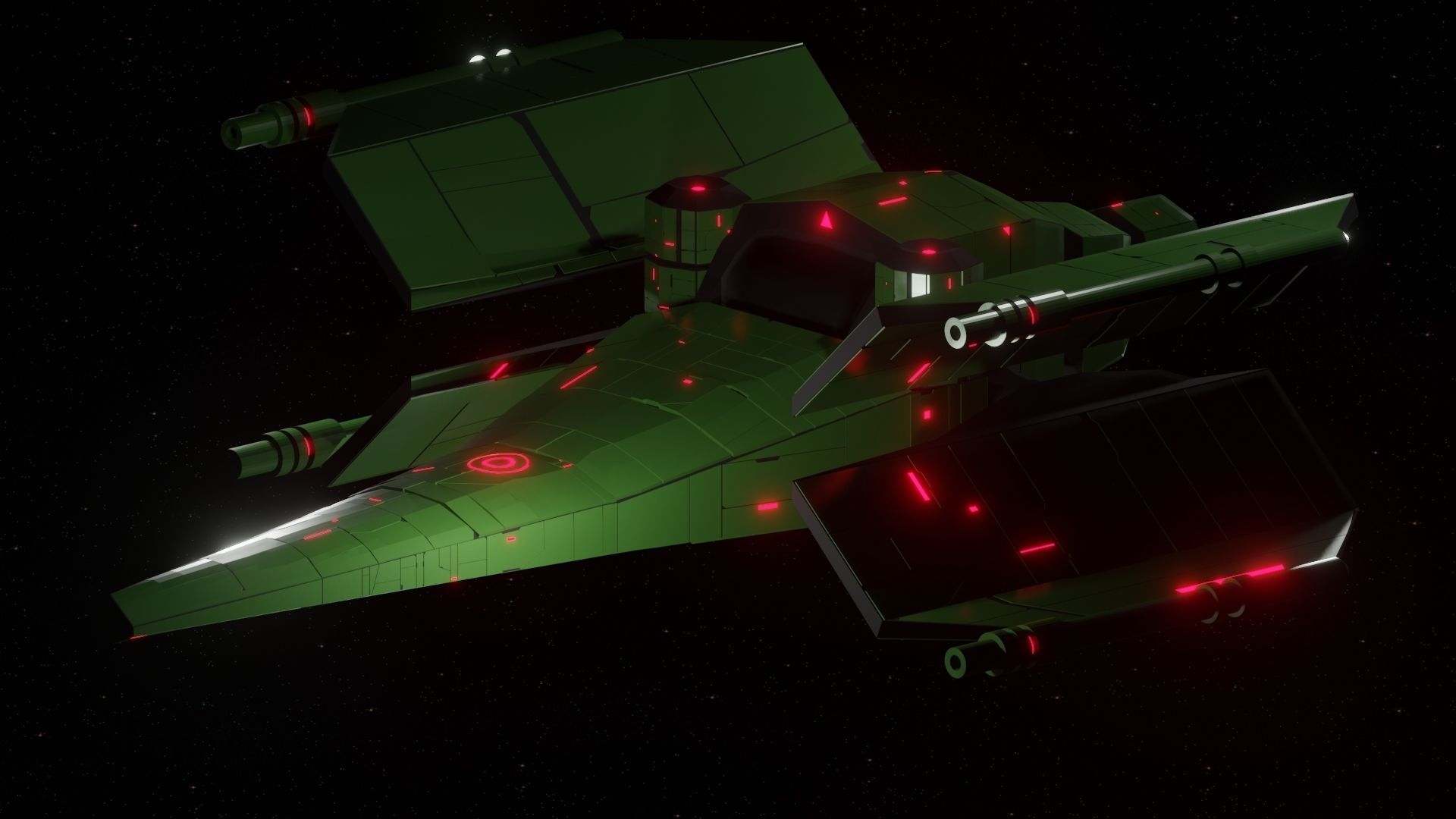 Hunter VI Spaceship Low-poly 3D model_5