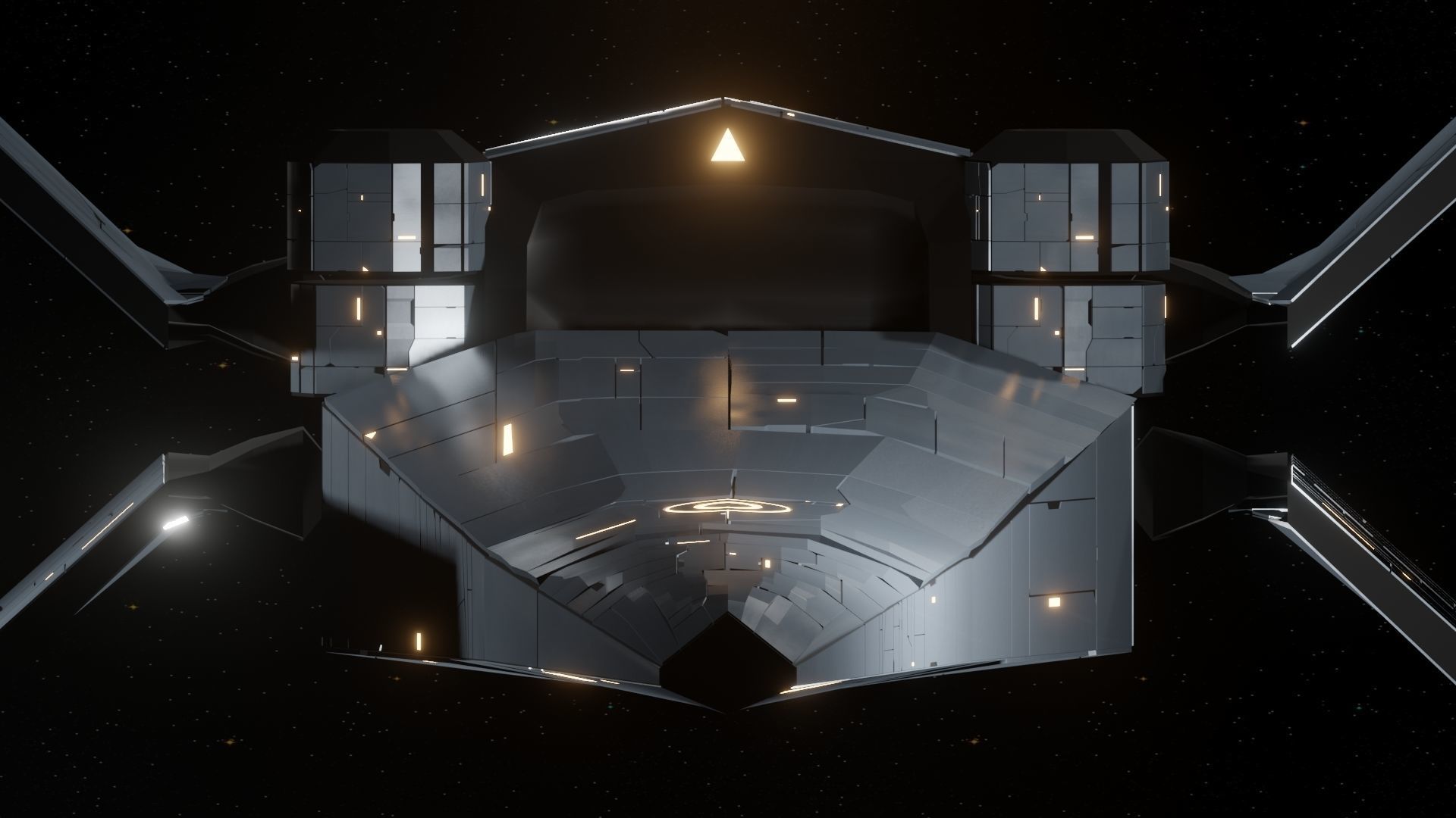 Hunter VI Spaceship Low-poly 3D model_9