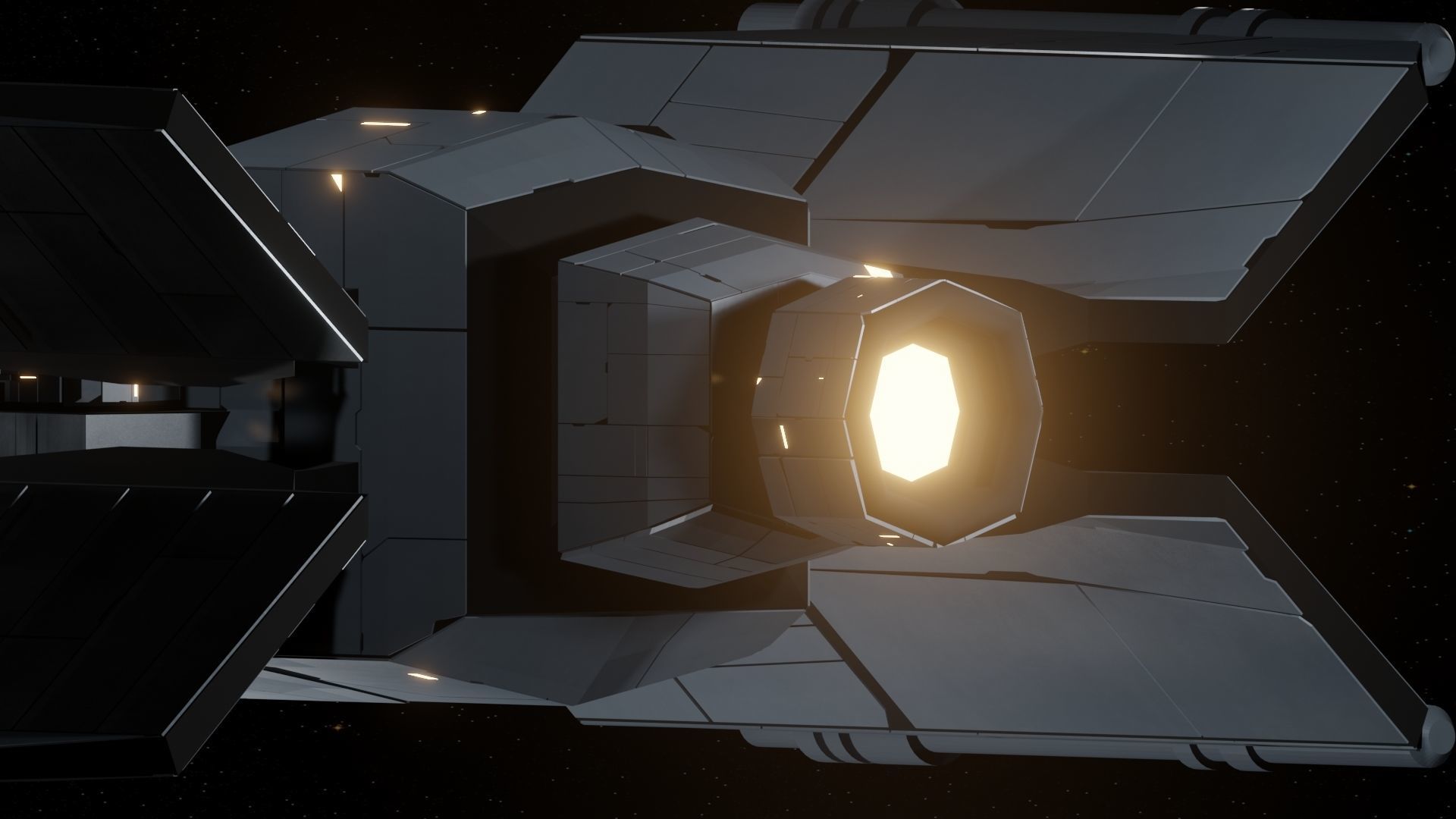 Hunter VI Spaceship Low-poly 3D model_7