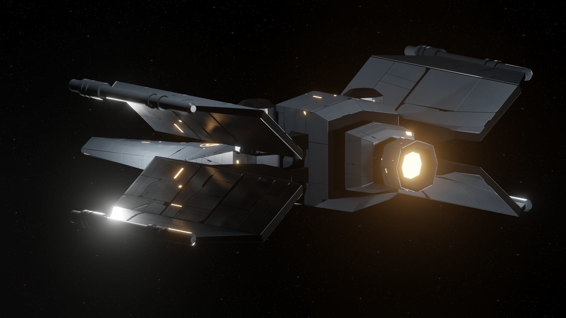 Hunter VI Spaceship Low-poly 3D model_10