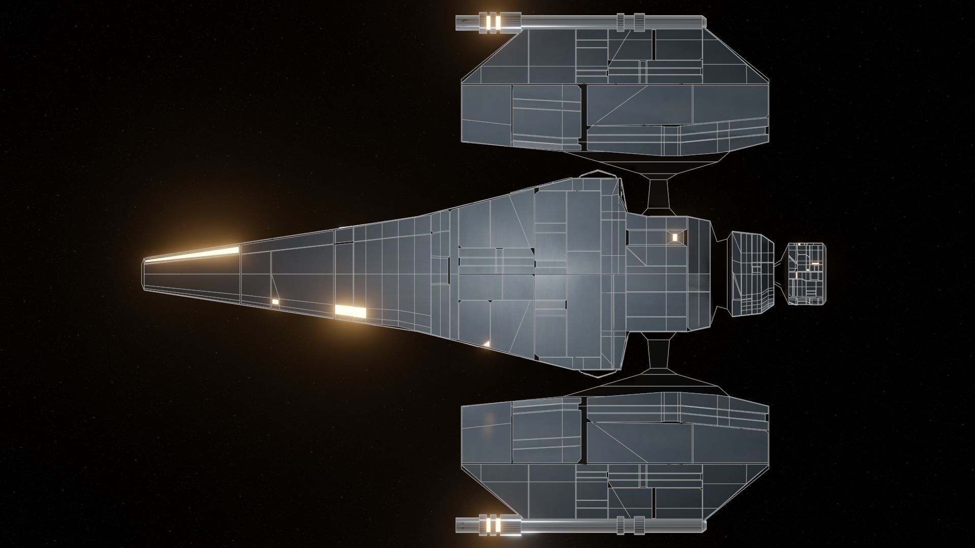 Hunter VI Spaceship Low-poly 3D model_18