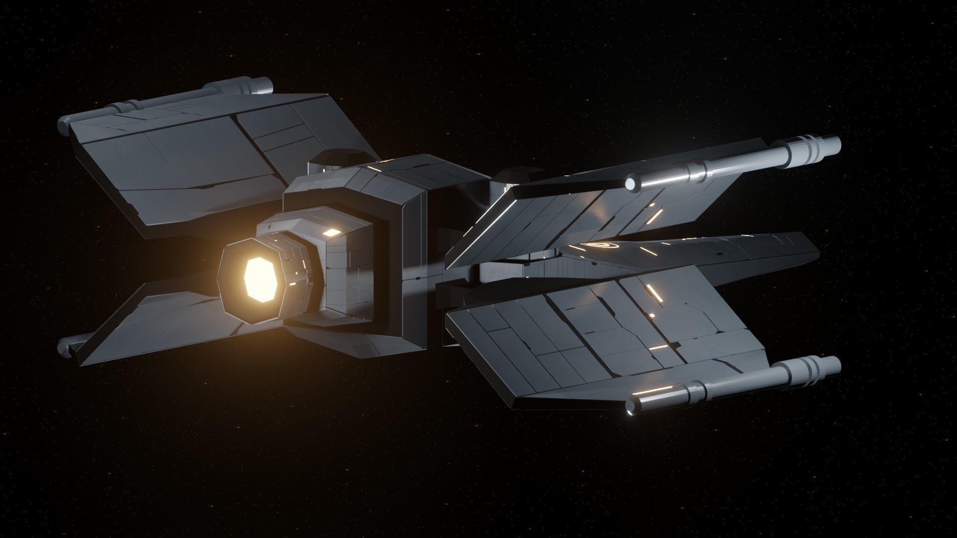 Hunter VI Spaceship Low-poly 3D model_11