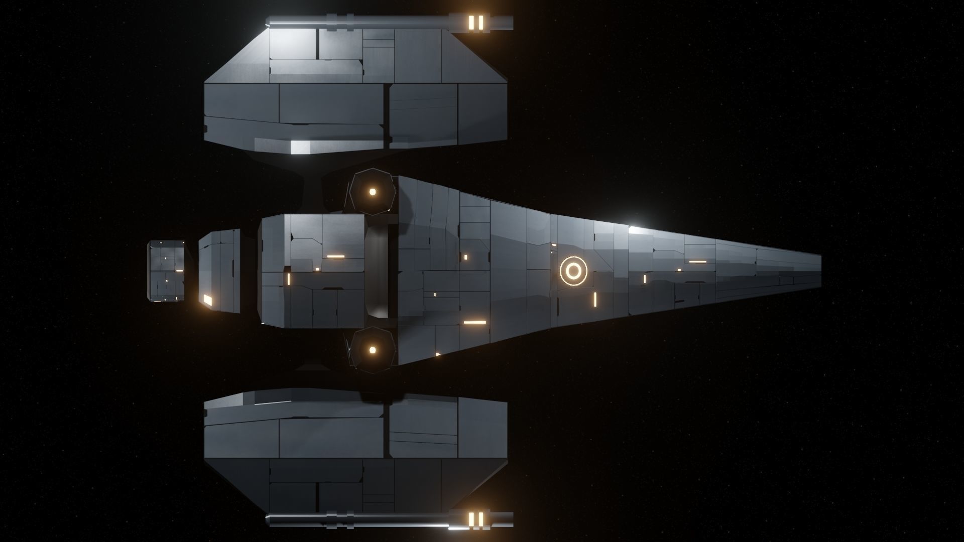 Hunter VI Spaceship Low-poly 3D model_20