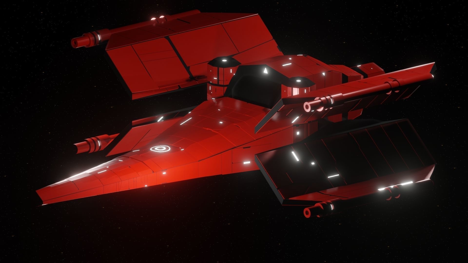 Hunter VI Spaceship Low-poly 3D model_3