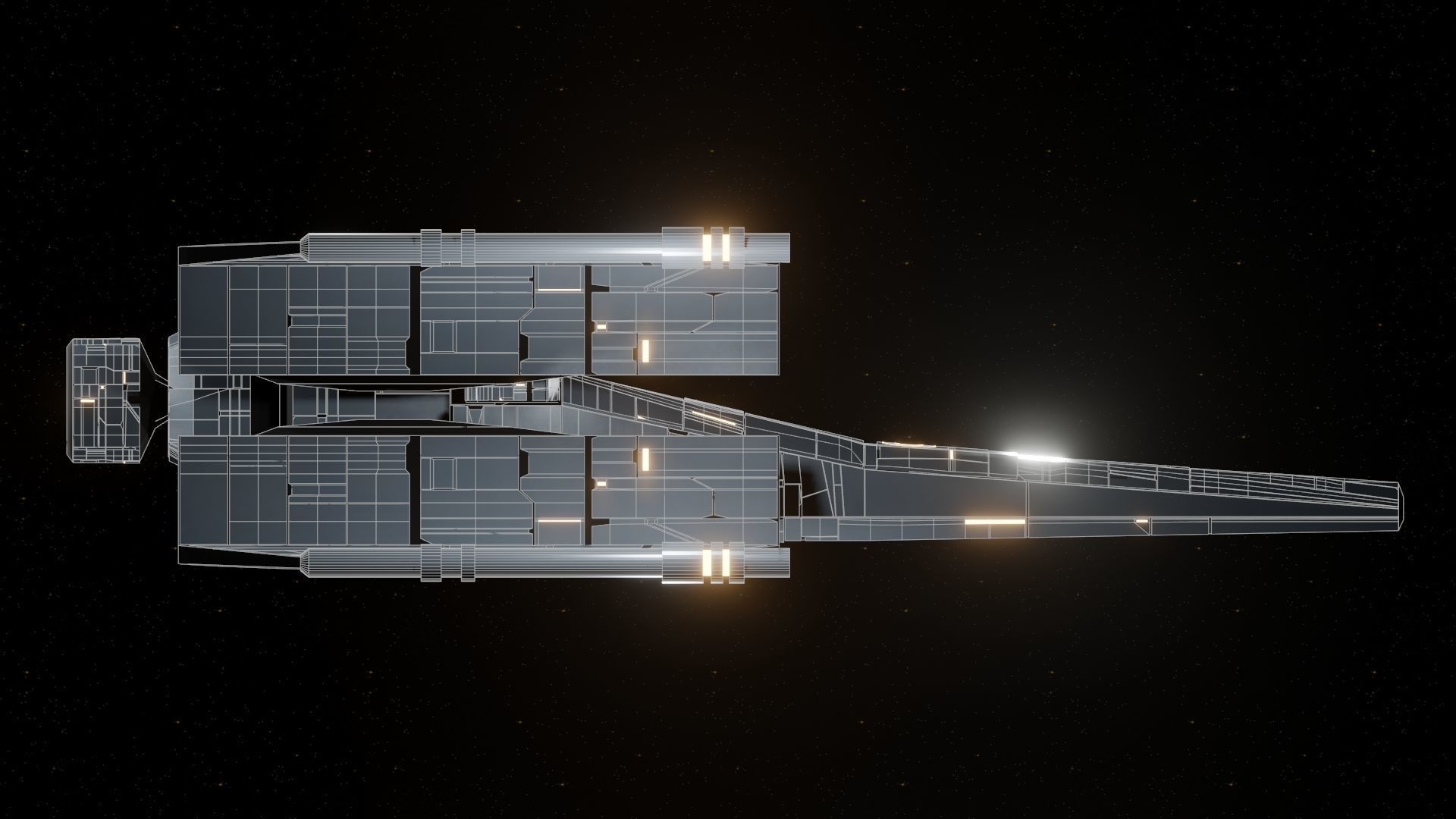 Hunter VI Spaceship Low-poly 3D model_16