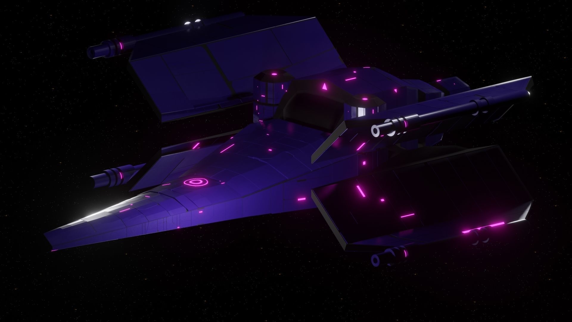 Hunter VI Spaceship Low-poly 3D model_4