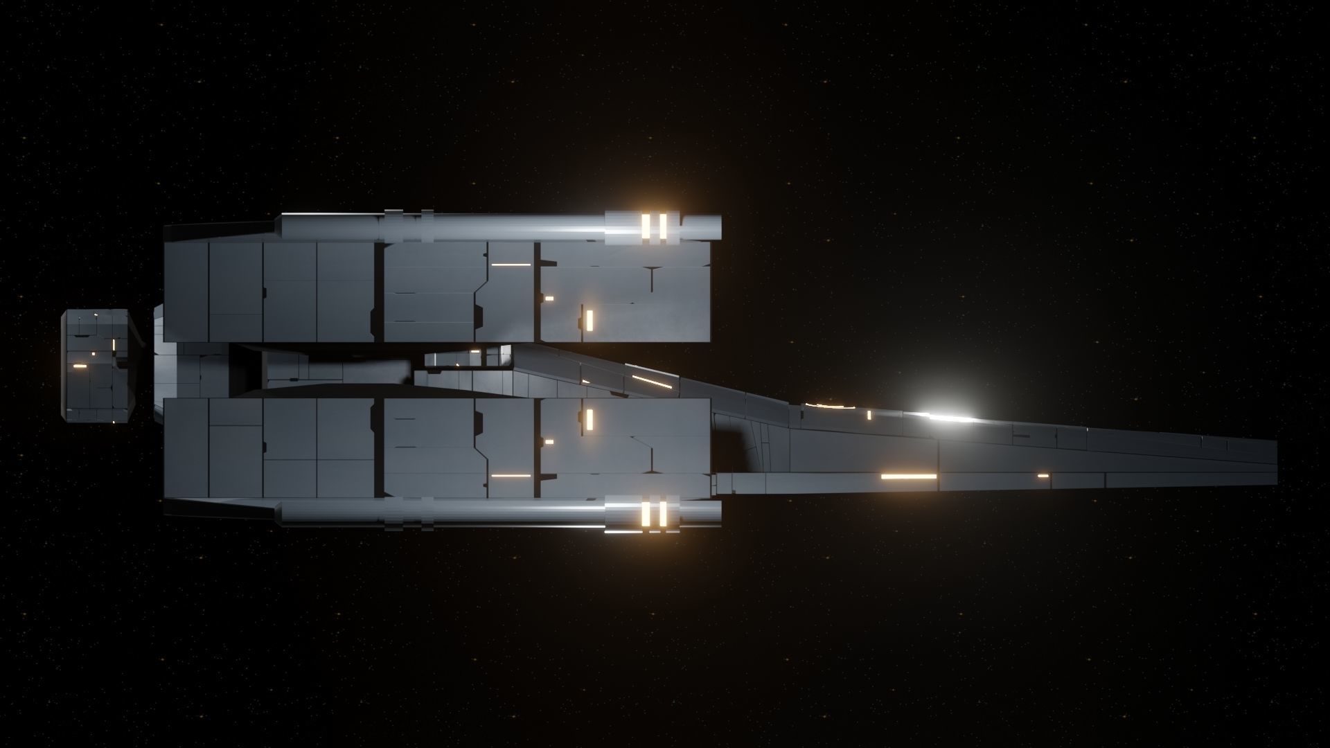 Hunter VI Spaceship Low-poly 3D model_15