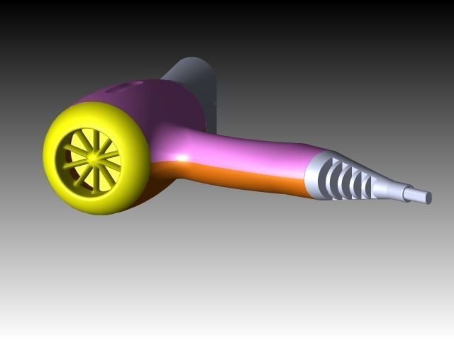 Hair Dryer Free 3D model_5