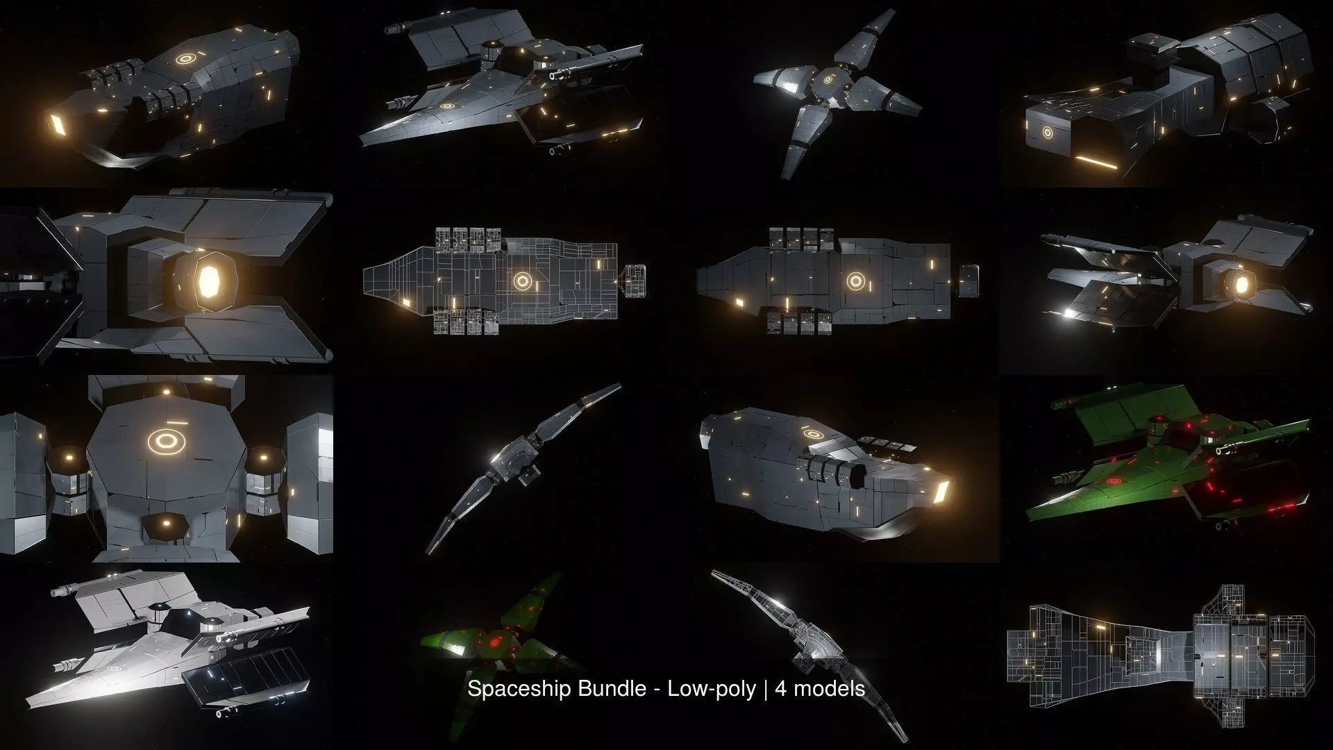 Spaceship Bundle - Low-poly 3D Model Collection_0