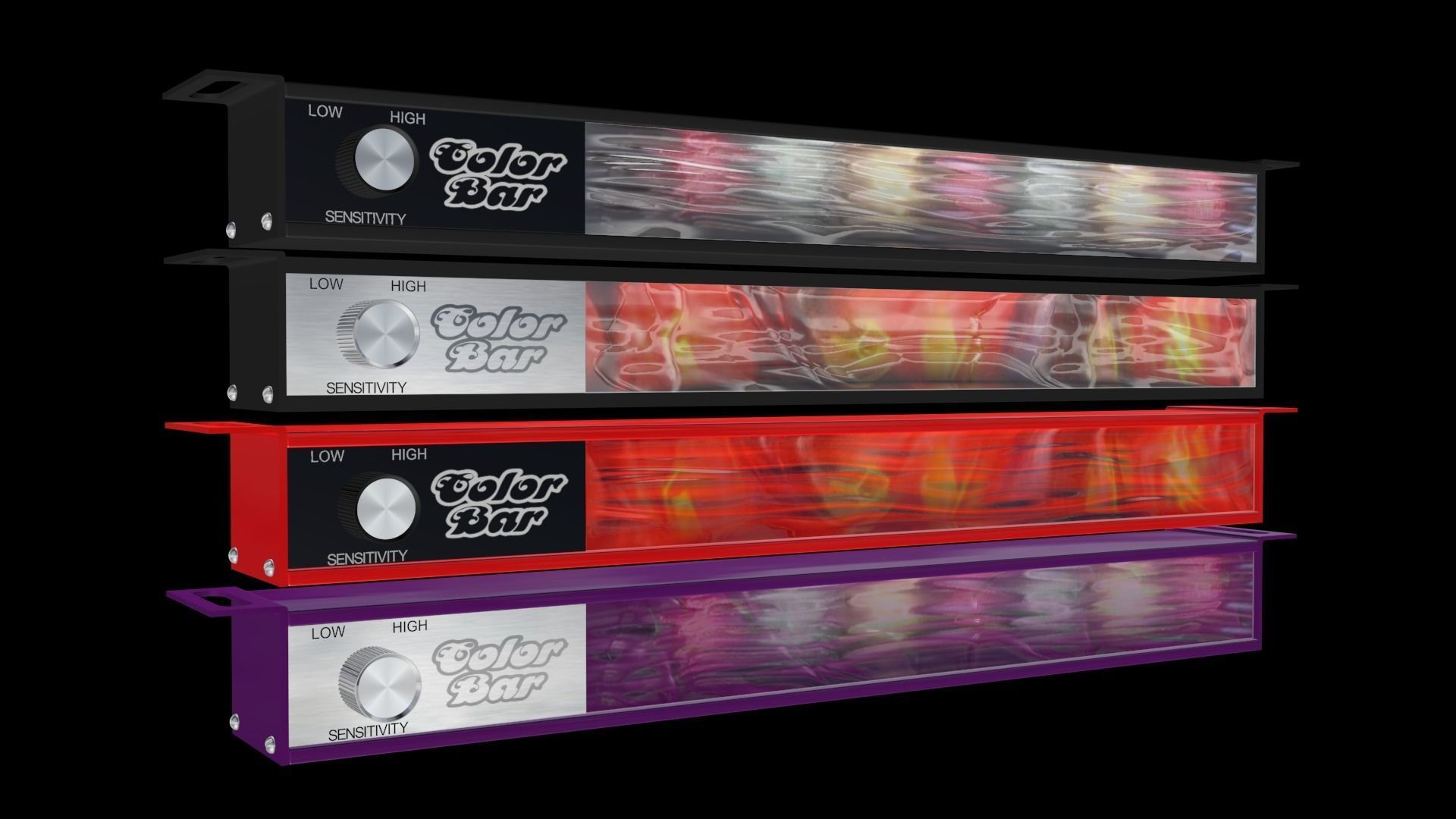 Vintage lowrider accessory ColorBar equalizer Low-poly 3D model