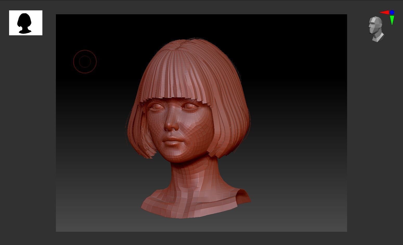 Business Hairstyles - Bob Hair  Low-poly 3D model_5