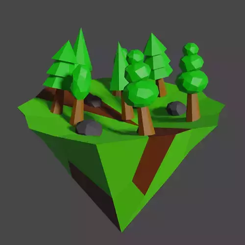 a floating island model 3D print model