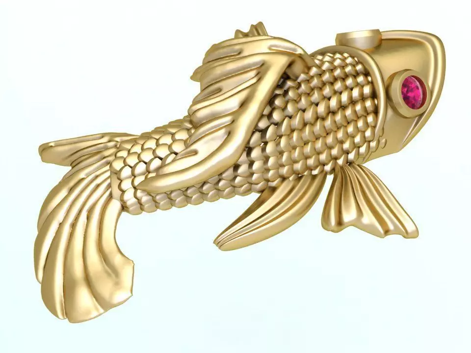 Carp for jewelry - Carp for the ring - Carp for pendant - N1014 3D print model