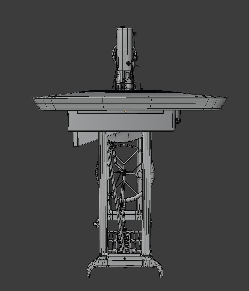 retro sawing machine Singger brand 3D model_6