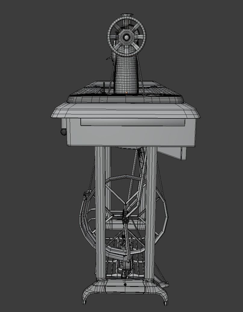 retro sawing machine Singger brand 3D model_5