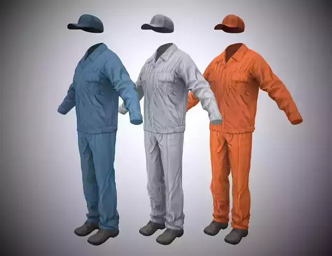 Worker Clothing Low-poly 3D model