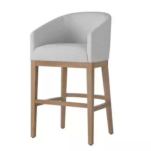 RH MORGAN BARRELBACK SLOPE FABRIC BARSTOOL